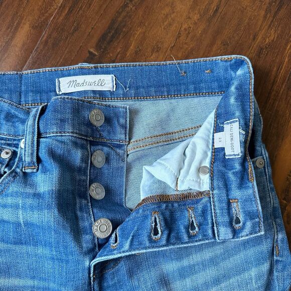 MADEWELL Cali Demi-Boot Jeans Chewed-Hem Edition Exposed Buttons #G0997 - Picture 4 of 15